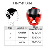 Competition Sparring Boxing Helmet For Head Protection - Red With Mask - L