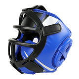 Competition Sparring Boxing Helmet For Head Protection - Red With Mask - L