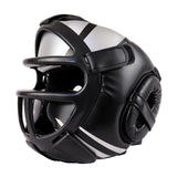 Competition Sparring Boxing Helmet For Head Protection - Red With Mask - L