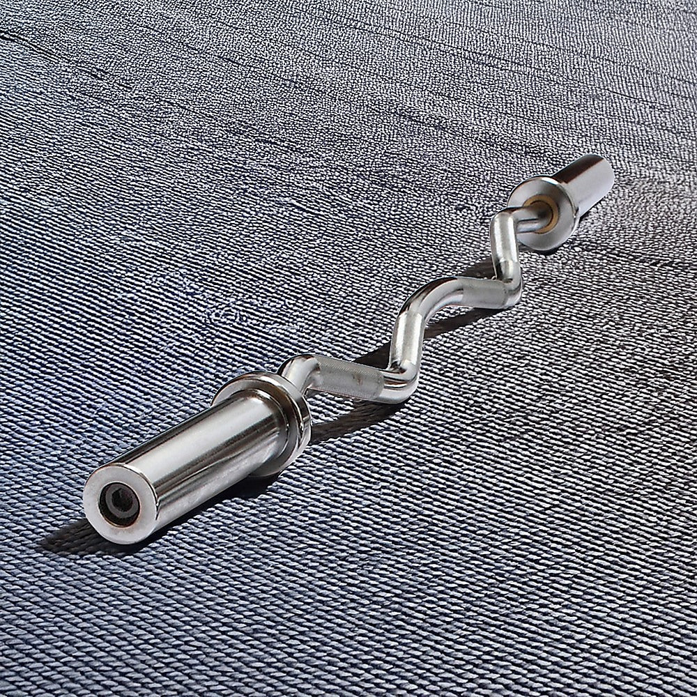 120cm Chrome Olympic EZ Curl Bar – Weightlifting Barbell for Home Gym & Bodybuilding