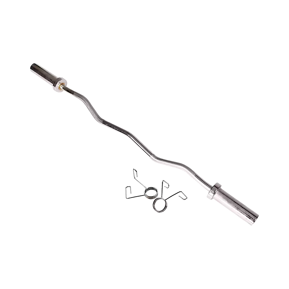 120cm Chrome Olympic EZ Curl Bar – Weightlifting Barbell for Home Gym & Bodybuilding