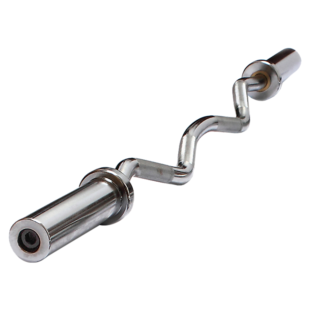 120cm Chrome Olympic EZ Curl Bar – Weightlifting Barbell for Home Gym & Bodybuilding