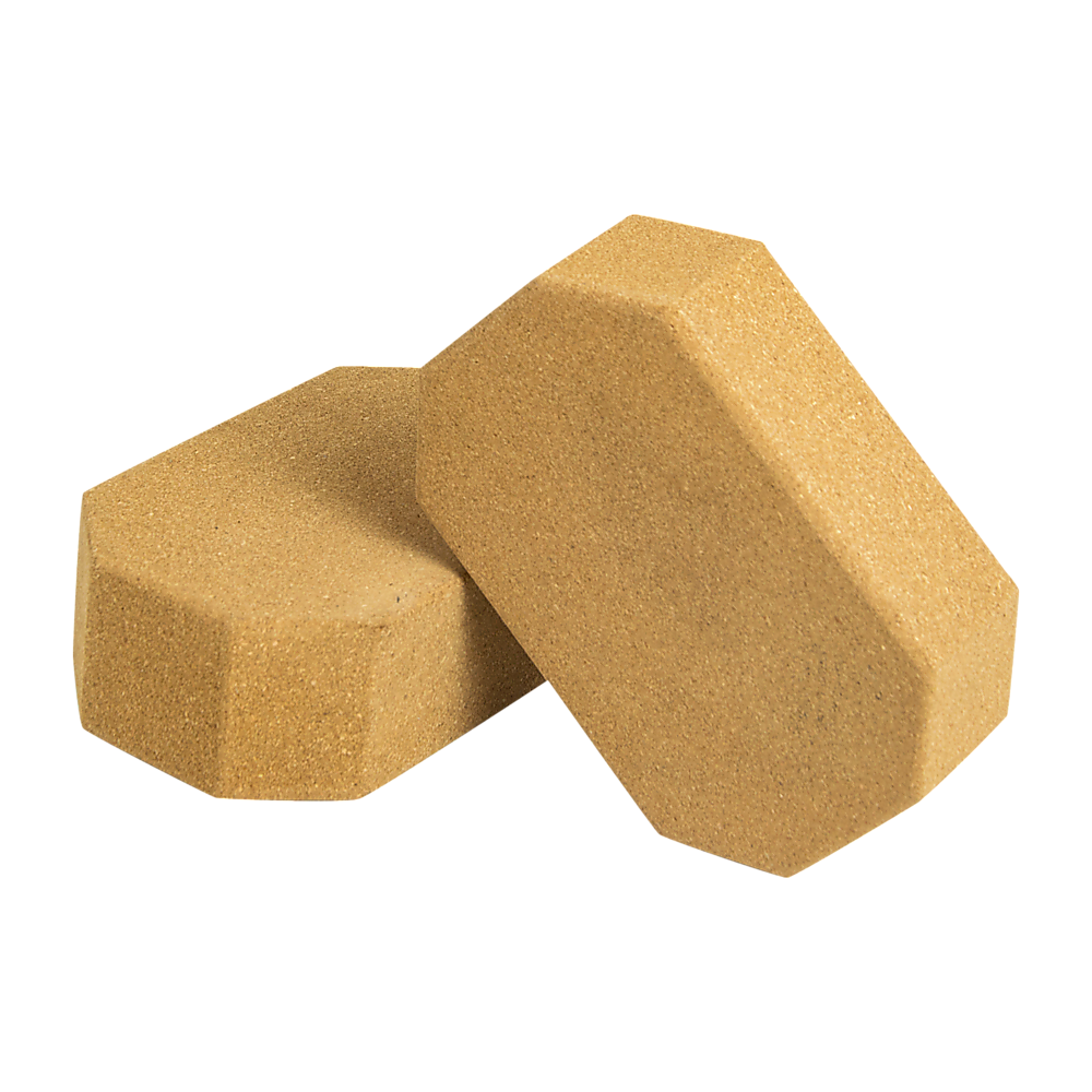 Natural Cork Octagon Yoga Blocks Brick Exercise 2 pcs Set Eco Non-Slip