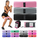 Green-Pink-Purple Fabric Resistance Bands Set - 3 Levels Non-Slip Hip Bands for Strength Training